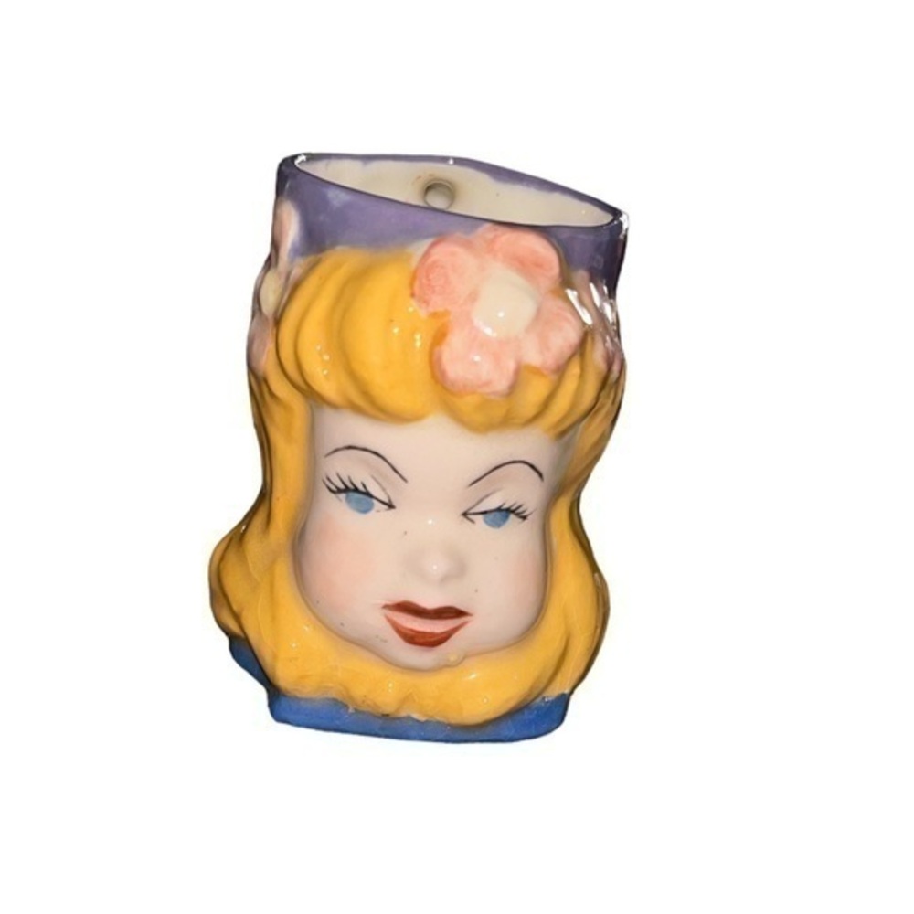 Vintage mini girl head mug